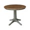 International Concepts Round 36 in Rd Top Ped Table, 12 in Leaf, Dining Ht, Hickory/Stone, 36 W, 48 L, 30.1 in H, Wood K41-36RXT-27B - alternate 1